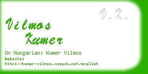 vilmos kumer business card